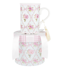 ASHDENE Mug  Floral Blue Rose Lattice