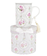 ASHDENE Mug  Floral Pink Rose Grey