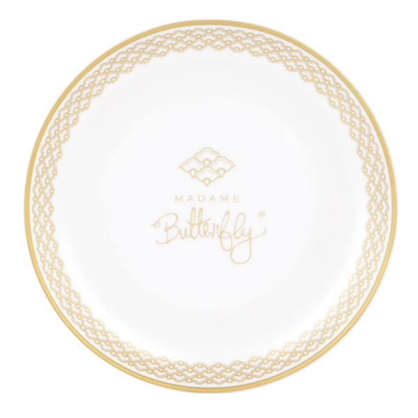 ASHDENE Madame Butterfly Tea Party Ivory Cocktail Plate