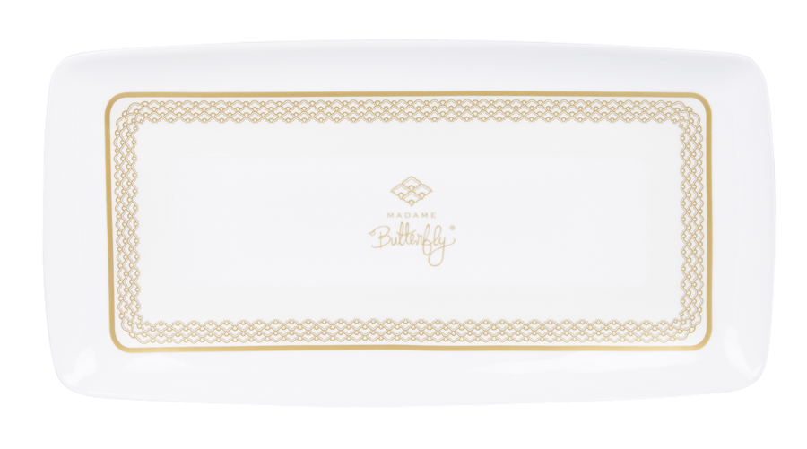 ASHDENE Madame Butterfly Tea Party Ivory Sandwich Plate