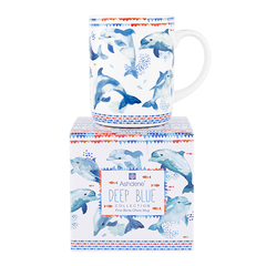 ASHDENE Mug  Deep Blue Dashing Dolphins