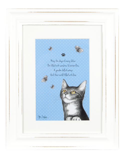 ASHDENE Framed Print It's All About Meow Blue