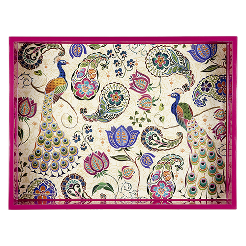 ASHDENE Extra Large Tray  Peacock Fantasy