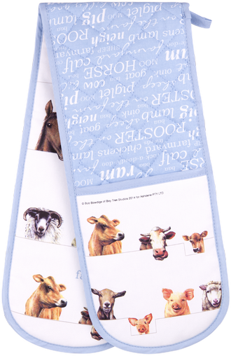 ASHDENE Double Oven Glove Farmyard Friends