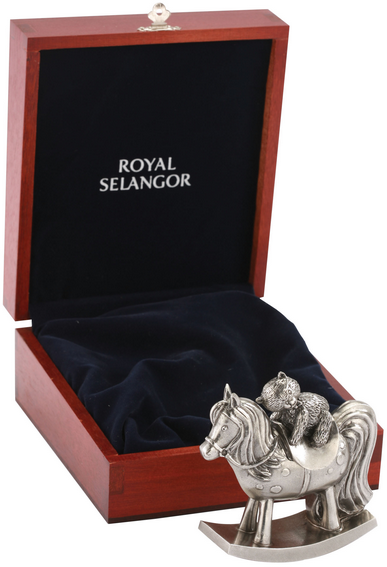 ROYAL SELANGOR Teddy Bears Picnic Rocking Horse Trinket Box in