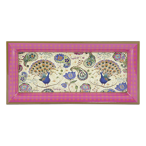 ASHDENE Medium Tray  Peacock Fantasy