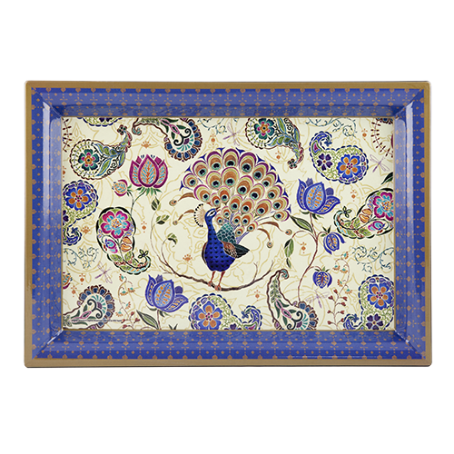 ASHDENE Large Tray  Peacock Fantasy