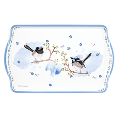 ASHDENE Medium Tray Plume and Perch Blue Wren