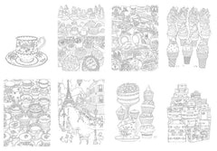 Adult Colouring Book - Tea Time Traveller
