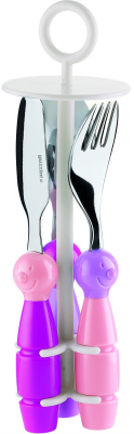 GUZZINI BIMBI 3 Pce Cutlery Set Pink/ Purple