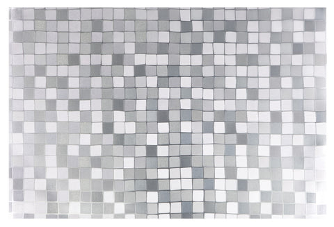 ASHDENE LUXE Placemat Metallic Check Silver