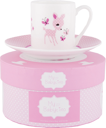 ASHDENE Babycino Cup & Saucer Daphne Deer
