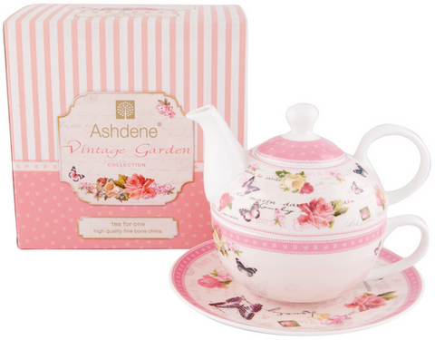 ASHDENE Tea For One Vintage Garden (Bone China)