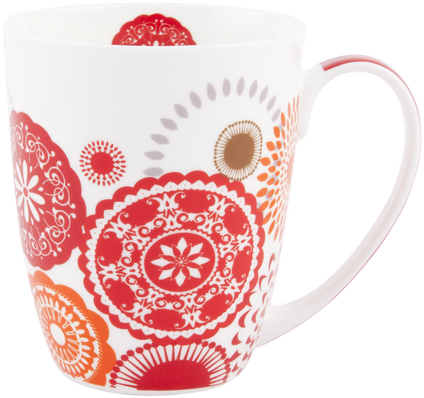 ASHDENE Coupe Mug Kaleidoscope Red (Bone China)
