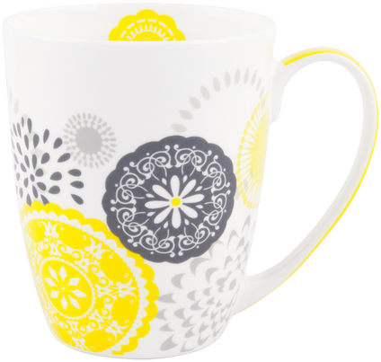 ASHDENE Coupe Mug Kaleidoscope Yellow (Bone China)