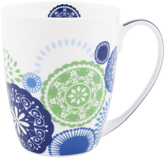 ASHDENE Coupe Mug Kaleidoscope Blue (Bone China)