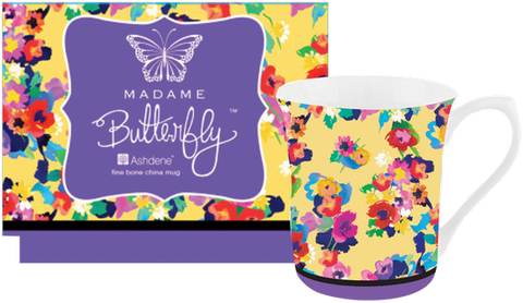 ASHDENE Flare Mug Madame Butterfly Retro Floral (Bone China)