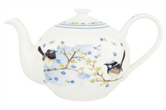 ASHDENE Plume and Perch Blue Wren Bone China Teapot