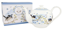 ASHDENE Plume and Perch Blue Wren Bone China Teapot