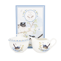 ASHDENE Sugar & Creamer Plume and Perch Blue Wren