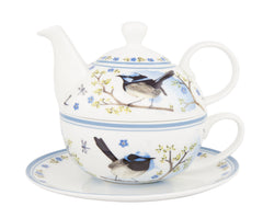 ASHDENE Tea For One Plume and Perch Blue Wren (Bone China)