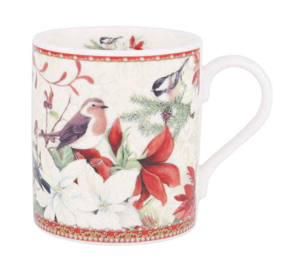 ASHDENE Mug Traditional Christmas Birds & Holly
