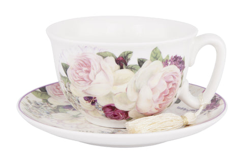 ASHDENE Cappuccino Cup & Saucer Vintage Roses