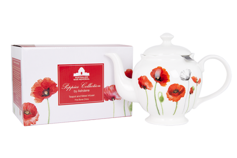 ASHDENE Teapot with infuser Poppies