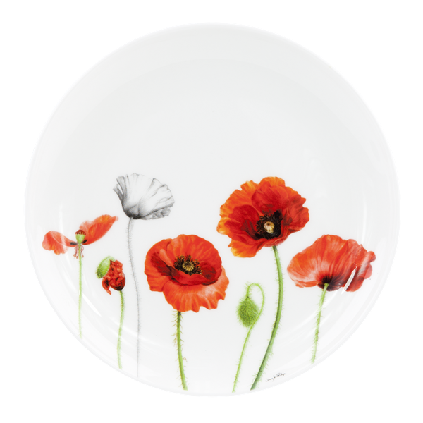 ASHDENE Cocktail Plate  Poppies (Bone China)