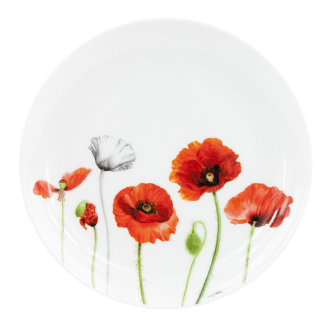 ASHDENE Cocktail Plate  Poppies (Bone China)