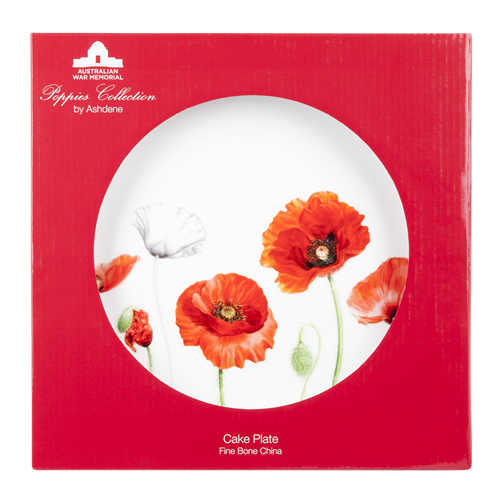 ASHDENE Cake Plate  Poppies (Bone China)