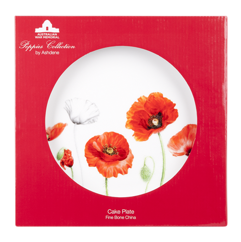 ASHDENE Cake Plate  Poppies (Bone China)