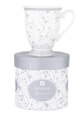 ASHDENE Mug Genevieve Floral Silver