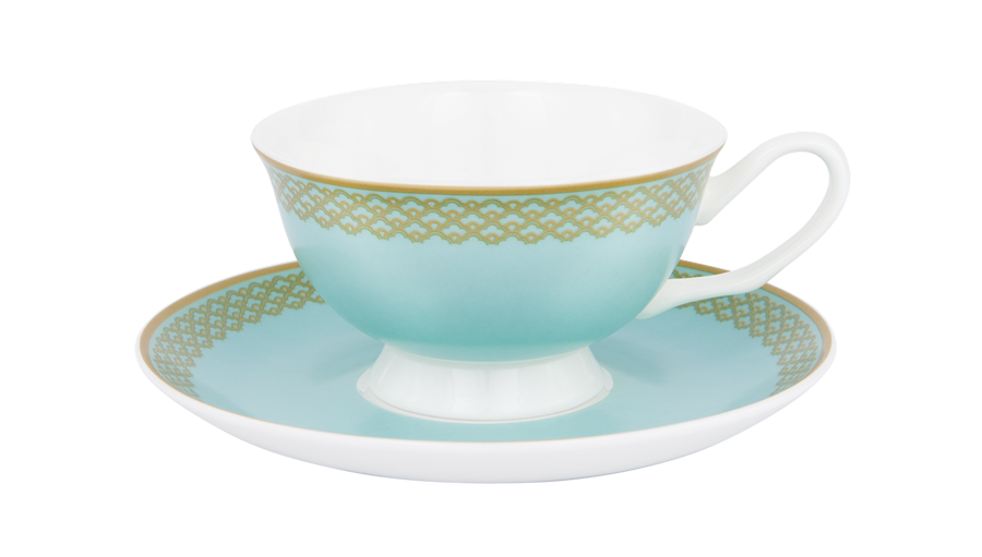 ASHDENE Teacup and Saucer Madame Butterfly Tea Party Tiffany