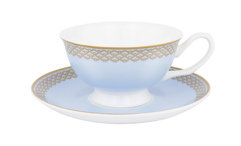 ASHDENE Teacup and Saucer Madame Butterfly Tea Party Sky