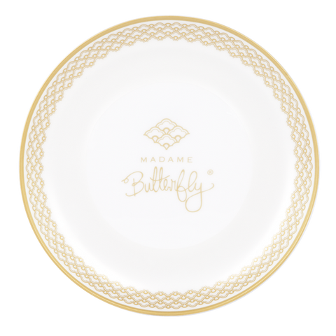 ASHDENE Madame Butterfly Tea Party Ivory Cocktail Plate