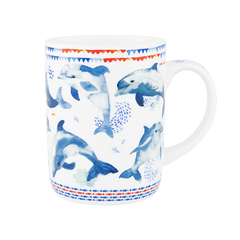 ASHDENE Mug  Deep Blue Dashing Dolphins