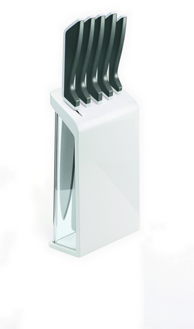 GUZZINI MY KITCHEN Knife Block Set Grey