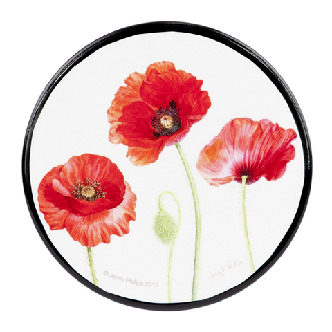 ASHDENE Coasters Poppies (round)