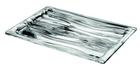 GUZZINI LOOK Small Rectangular Tray Silver Glints