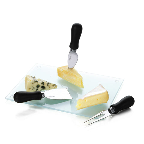 BOSKA Cheese Set Gouda - 3 Knives & Glass Board