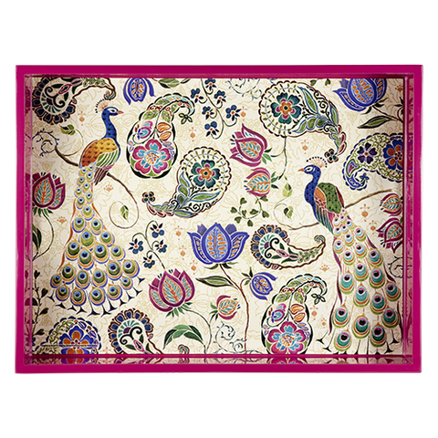 ASHDENE Extra Large Tray  Peacock Fantasy