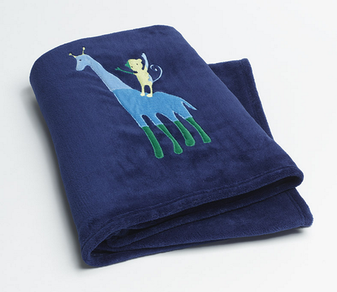 ANIMAL PATCH Fleece Embroidred Throw