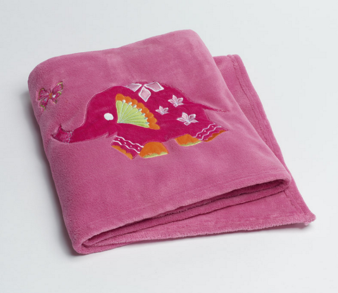 PEACOCK PRINCESS Fleece Embroidered Throw