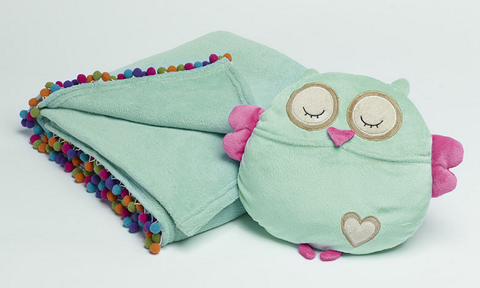 PEACOCK PRINCESS Fleece Throw with Pom Poms