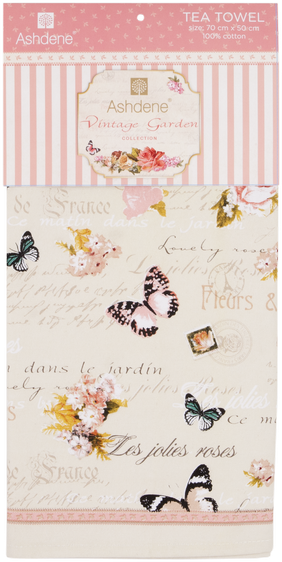 ASHDENE Vintage Garden Tea Towel