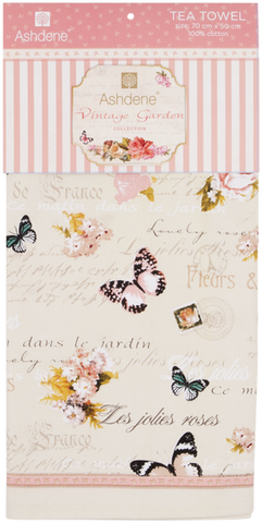 ASHDENE Vintage Garden Tea Towel