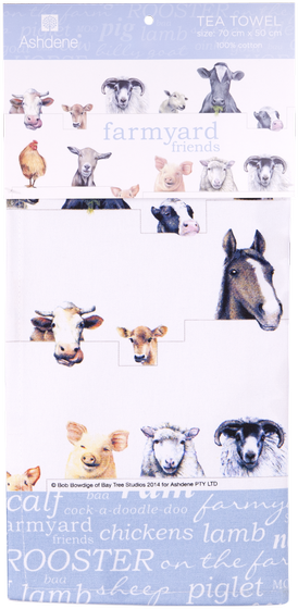 ASHDENE Tea Towel Farmyard Friends