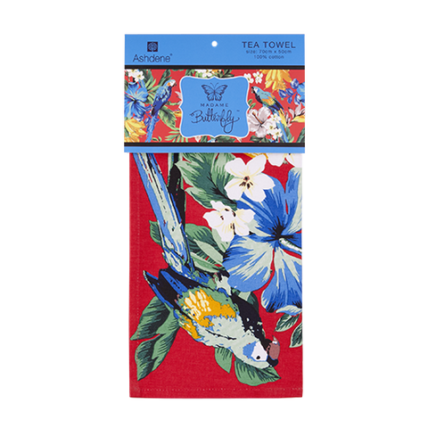 ASHDENE Tea Towel Madame Butterfly Tropical