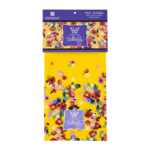 ASHDENE Tea Towel Madame Butterfly Retro Floral